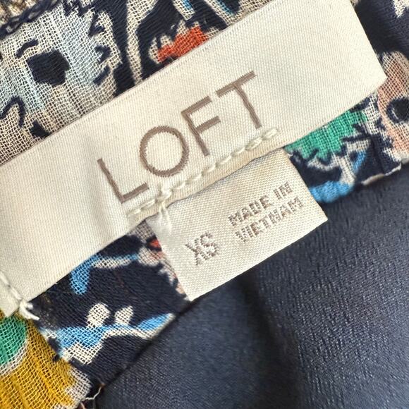 Loft Womens Floral Print Tiered Chiffon Ruffle Pull-On Black/Multi Mini Skirt XS - Picture 6 of 7